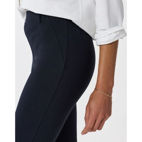 New Quince Ultra-Stretch Ponte Straight Leg Pants Petite XS Navy - Picture 5 of 6